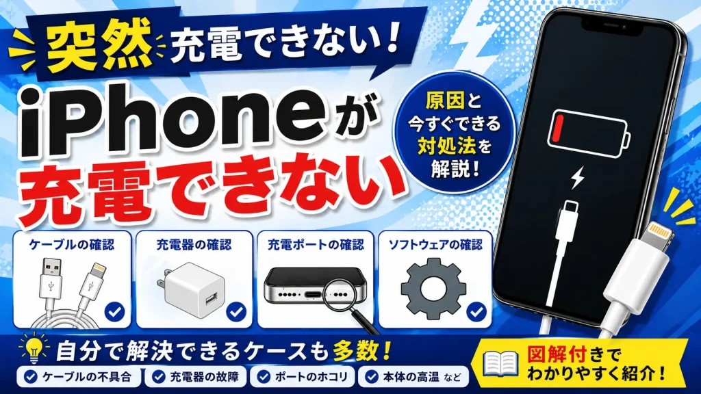 【突然】iPhoneが充電できない原因は？今すぐ試したい対処法を徹底解説