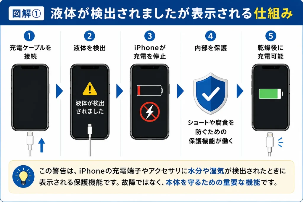 図解① 「液体が検出されました」が表示される仕組み