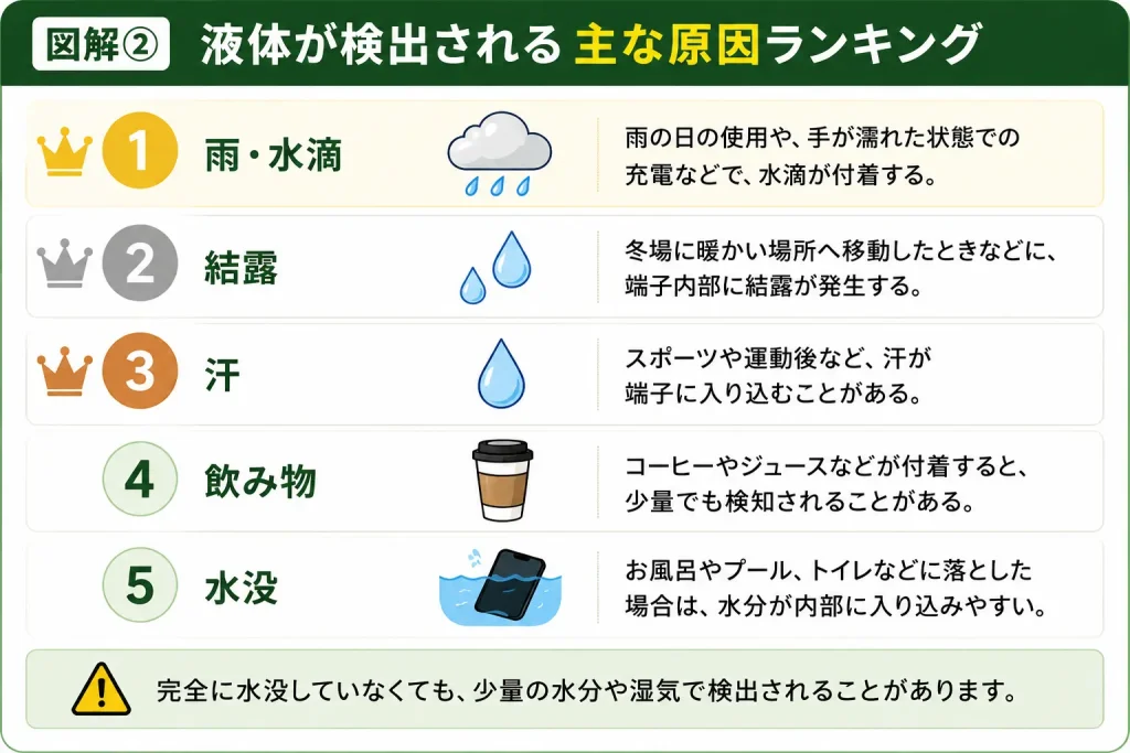 図解② 液体が検出される主な原因ランキング