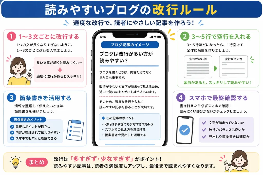 図解④:読みやすいブログの改行ルール