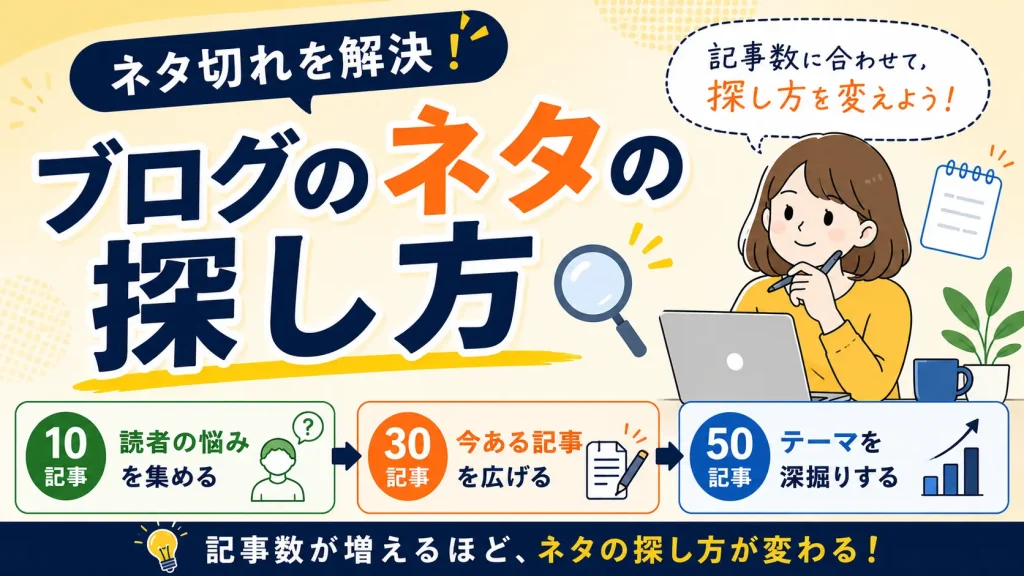 ブログのネタの探し方とは？記事数別にネタ切れしない方法を解説