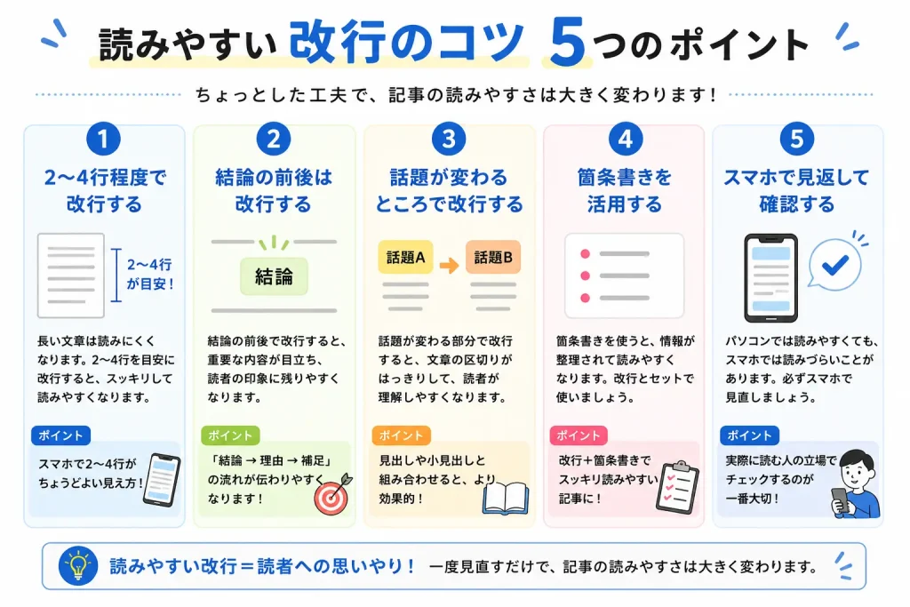 ブログ 読みやすい改行のコツ