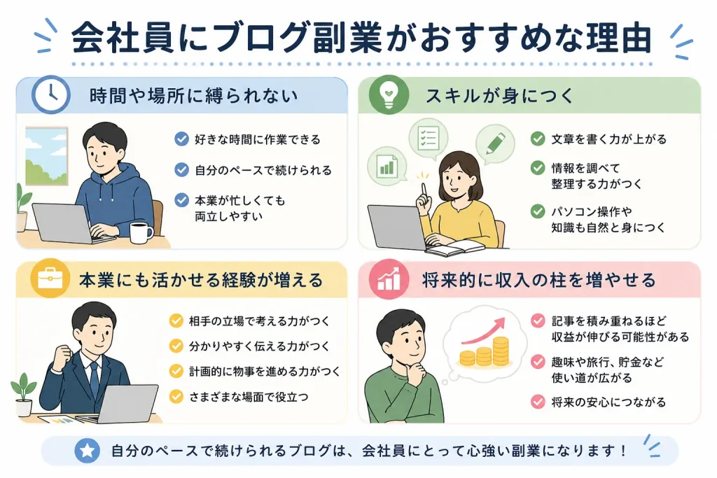 会社員にブログ副業がおすすめな理由