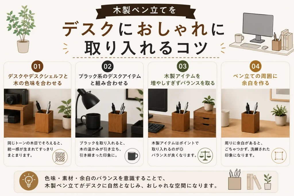 木製ペン立てをデスクにおしゃれに取り入れるコツ